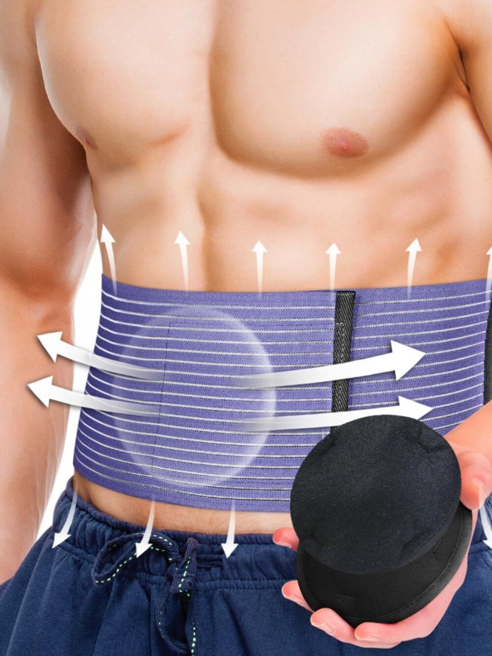 BLITZU Umbilical Hernia Belt for Men Women. Abdominal Binder Support Truss